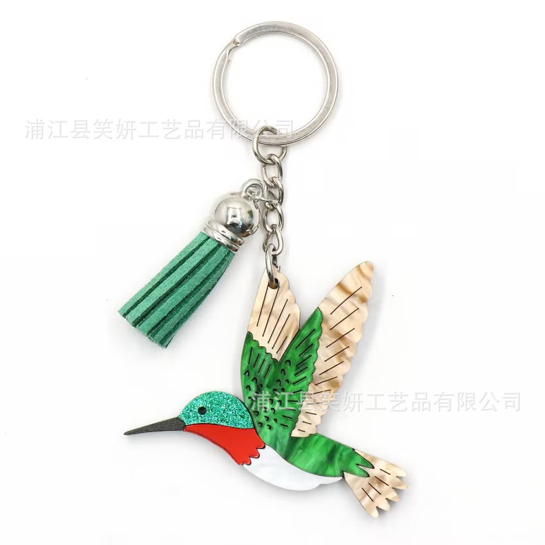 Wholesale Personality Trend Hummingbird Stitching Keychain